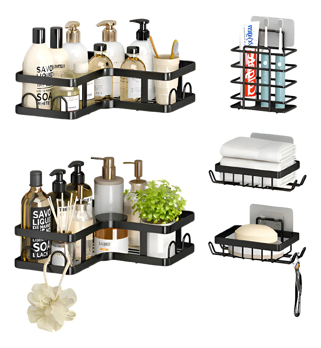 Organizador De Baño 5 Piezas Esquinero